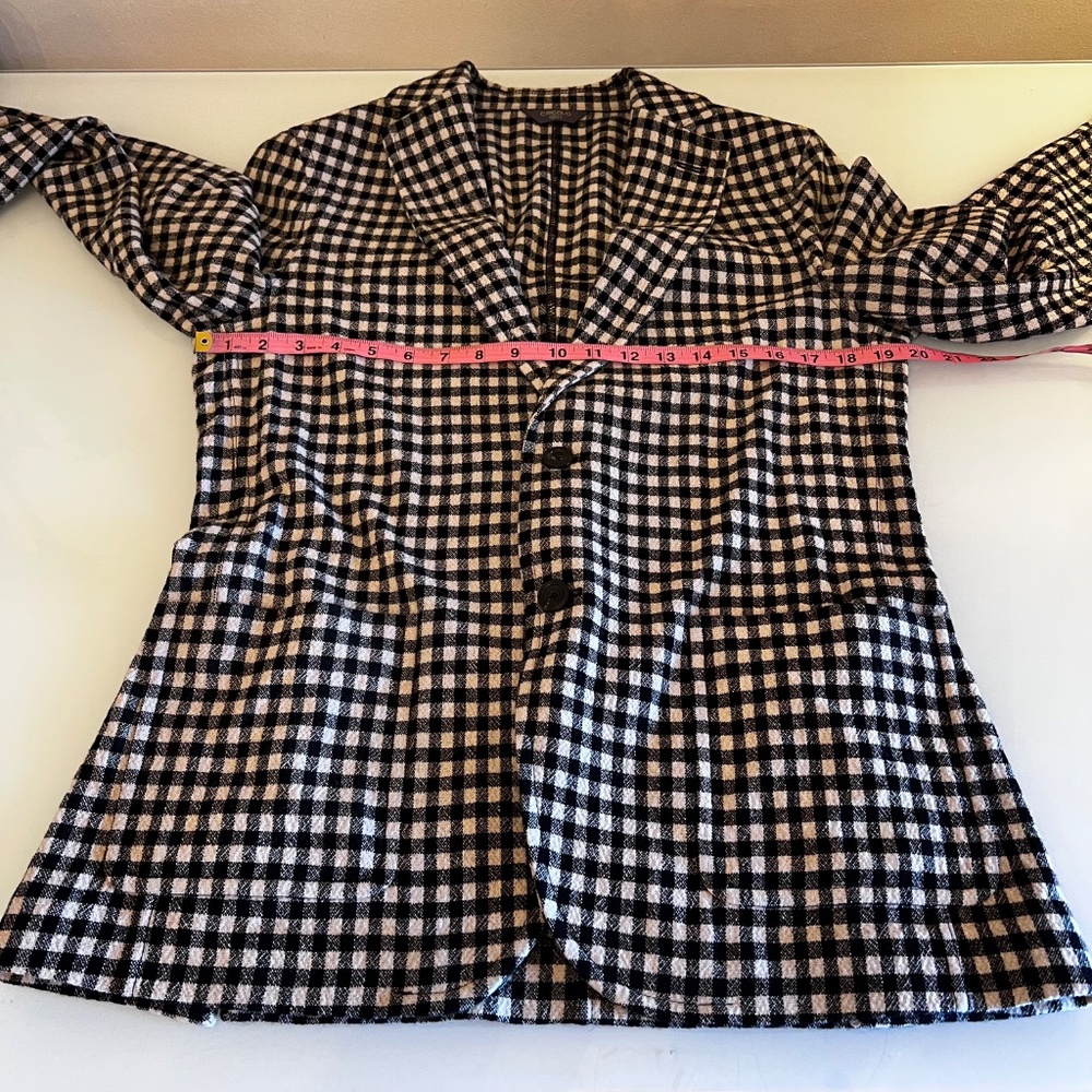 CIRCOLO 1901 Black White Check Blazer Italian Knit Jacket Gingham Stretch Tailor - Picture 14 of 16